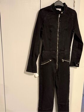 Zara Black Denim jumpsuit